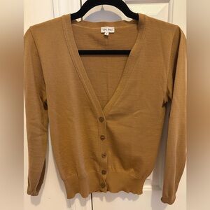 CH. ING. Women's brown/tan 100% wool cardigan